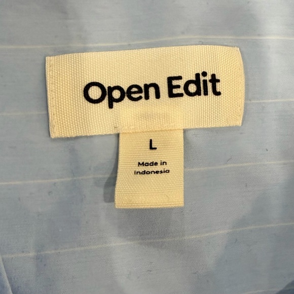 Open Edit Twist Front Stretch Cotton Blend Button-Up Shirt Size Large NWOT - Picture 6 of 6